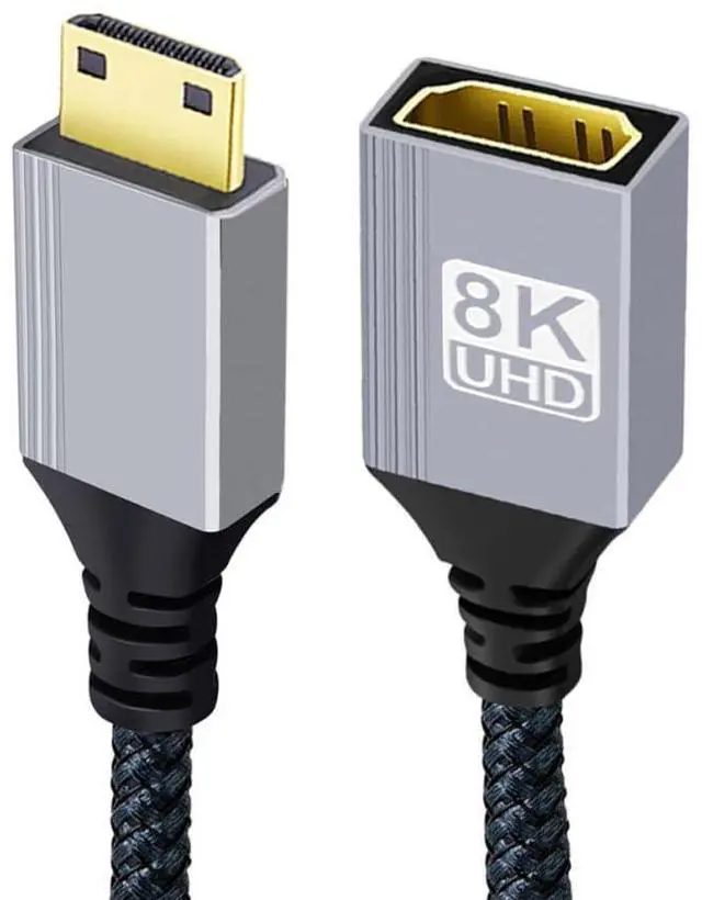 Alt view image 2 of 7 - MINI HDMI 2.1 8K Type-C Male to HDMI Female Extension HDTV Cable for DV Camera Laptop Portable Monitor