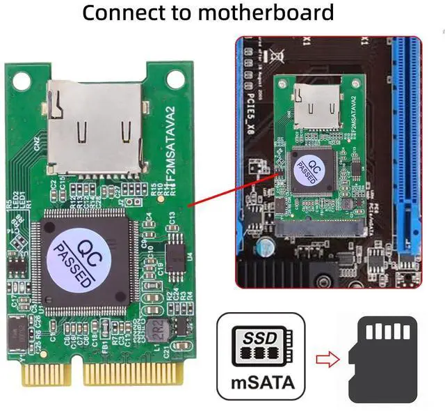 Alt view image 5 of 7 - MSATA 30x50mm to Micro SD T-Flash TF Card Rearder Adapter Embedded for Industrial Mobile SSD