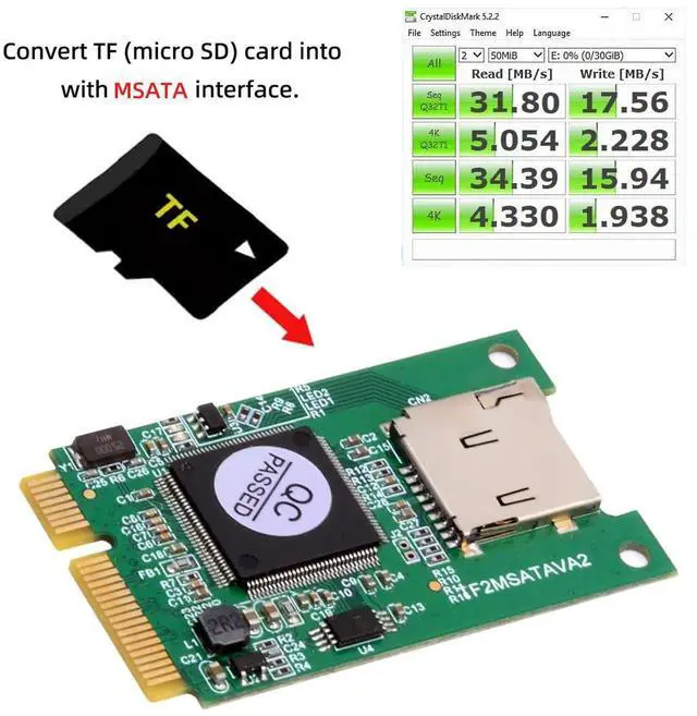 Alt view image 4 of 7 - MSATA 30x50mm to Micro SD T-Flash TF Card Rearder Adapter Embedded for Industrial Mobile SSD