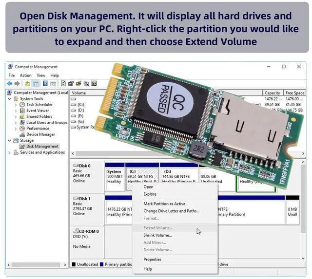 Alt view image 7 of 7 - NGFF B-Key 22x42mm M.2 to Micro SD T-Flash TF Card Rearder B+M Key Adapter Embedded for Industrial Mobile SSD