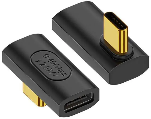 Main image of 40Gbps USB4 Type C 240W Power Data 8K Video Male to Female Extension Low Profile Left Right Angled Adapter for NS Phone Laptop