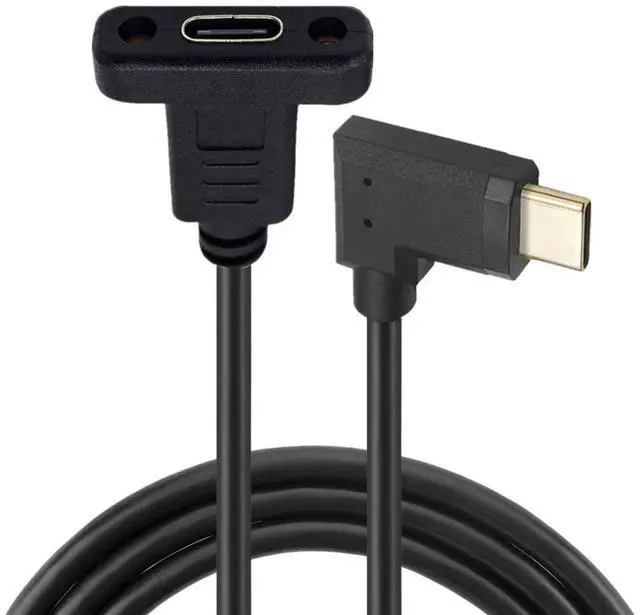 Alt view image 6 of 7 - 90 Degree Left & Right Angled USB-C USB 3.1 Type C Male to Female Extension Data Cable 30cm