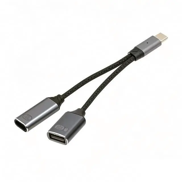 Main image of USB-C to USB2.0 Type-A OTG & 100W PD Power Cable for Laptop Tablet Phone