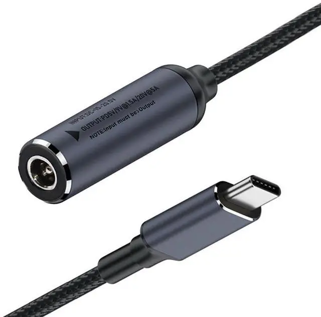 Main image of 100W Charge DC Jack Input 5.5X2.5mm to USB-C Type-C Power Cable for Laptop Phone PD9V 5V 20V