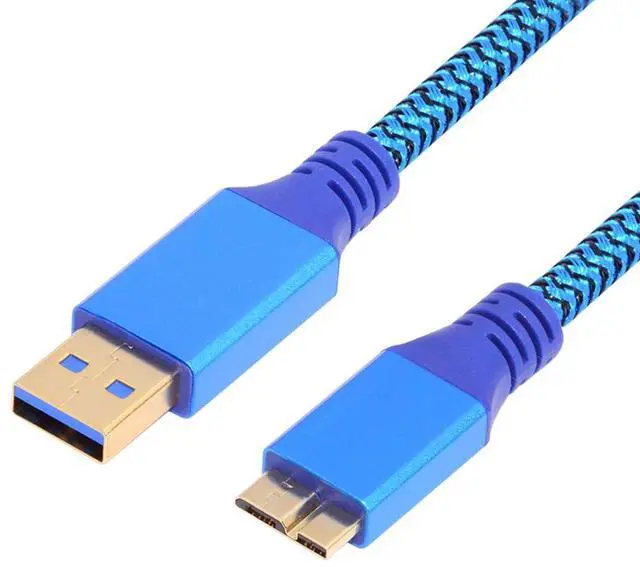 Main image of 5Gbps USB 3.0 Type-A Male to USB3.0 Micro-B Male Cable Extension Sleeve for Disk SSD Camera Data Blue 30cm