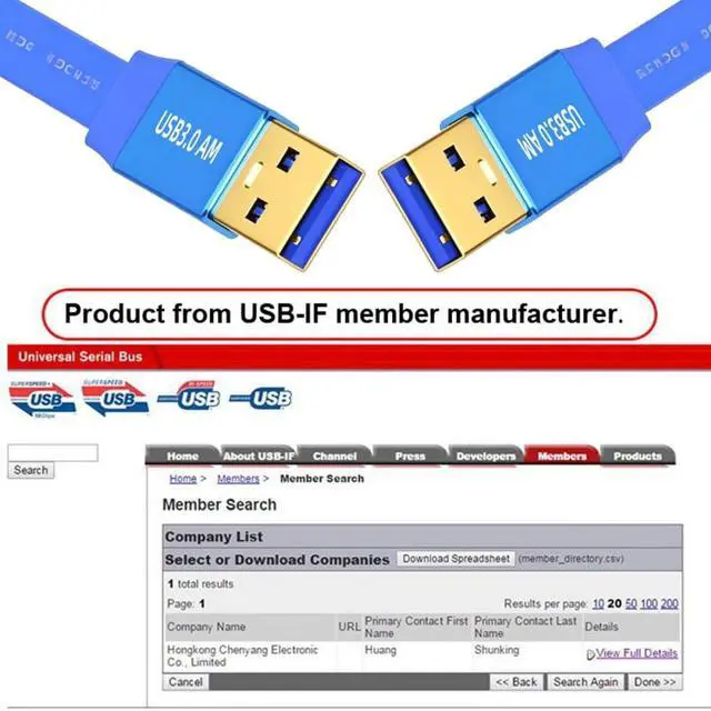 Alt view image 3 of 7 - 5Gbps Ultra Flat Slim USB 3.0 Type-A Male to USB3.0 A Male Cable Extension Blue for Disk SSD Camera Data 1M