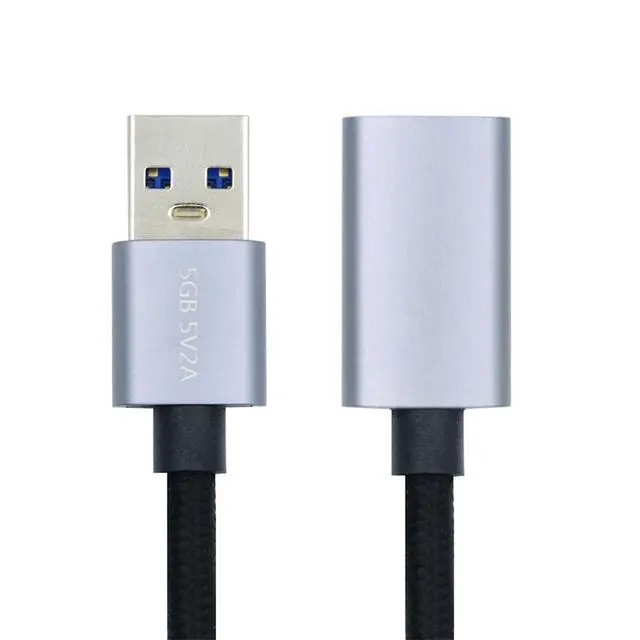 Alt view image 7 of 7 - 5Gbps USB 3.0 Type-A Male to Female Cable Extension for Disk SSD Camera Data Silver 30cm