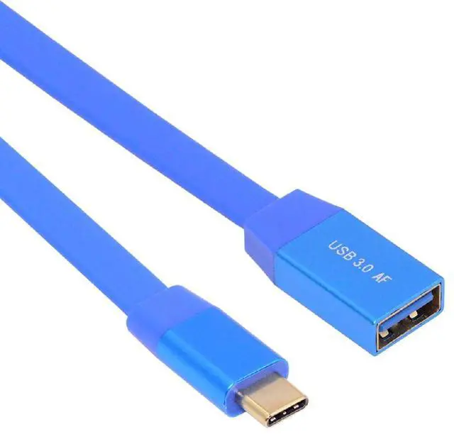 Main image of 10Gbps USB-C OTG Ultra Flat Slim Type-C Male to USB3.0 Type-A Female Cable On-the-Go Blue for Laptop Computer Disk SSD Camera Data 20CM