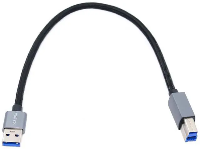 Main image of 5Gbps USB 3.0 Type-A Male to Standard 3.0 B Male Cable Extension for Disk SSD Camera Data Silver 30cm