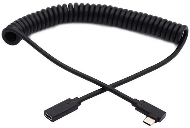 Main image of USB-C Keyboard Mouse Stretch Coiled Cable for Gaming Keyboard Type-C Male to Female Extension Power & Data Cable