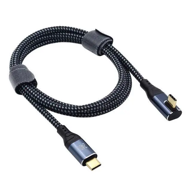 Alt view image 7 of 7 - USB-C 240W 480Mbps 48V 5A Type-C Cable Compatible with USB2.0 100W Charging Low Profile Angled 90 Degree for Laptop Tablet 100cm