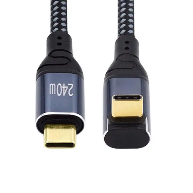Alt view image 7 of 7 - USB-C 240W 480Mbps 48V 5A Type-C Cable Compatible with USB2.0 100W Charging Up Down Angled 90 Degree for Laptop Tablet 50cm