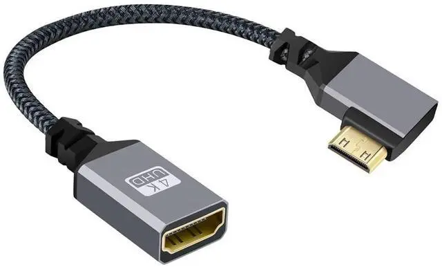 Main image of 4K Type-C 90 Degree Left Angled MINI HDMI 1.4 Male to HDMI Female Extension Cable for DV MP4 Camera DC Laptop