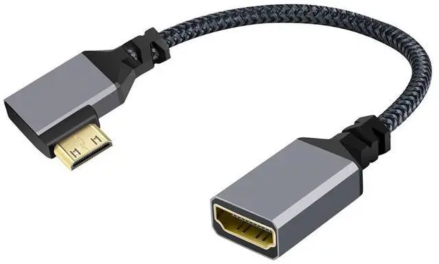 Main image of 4K Type-C 90 Degree Right Angled MINI HDMI 1.4 Male to HDMI Female Extension Cable for DV MP4 Camera DC Laptop