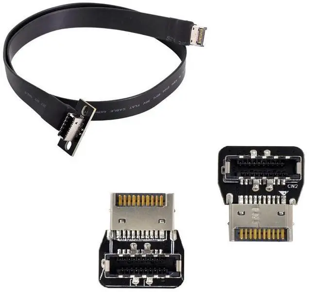Main image of USB 3.1 Front Panel Header Male to Female Type-E Motherboard Extension Data Cable & Adapter