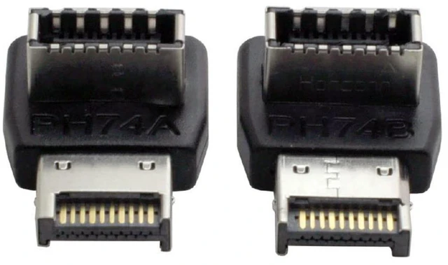 Main image of 2pcs Overmold USB 3.1 Front Panel Header Male to Female Type-E Motherboard Extension Data Adapter