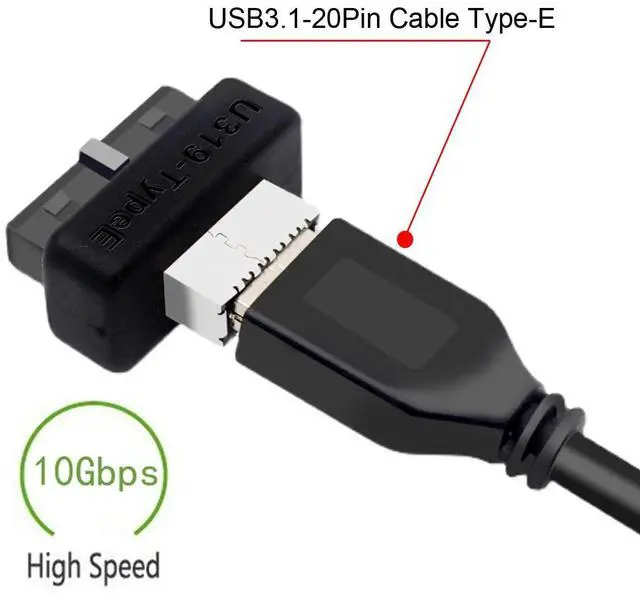 Alt view image 5 of 7 - Overmold USB 3.1 Front Panel Socket Key-A Type-E to USB 3.0 20Pin Header Male Extension Adapter