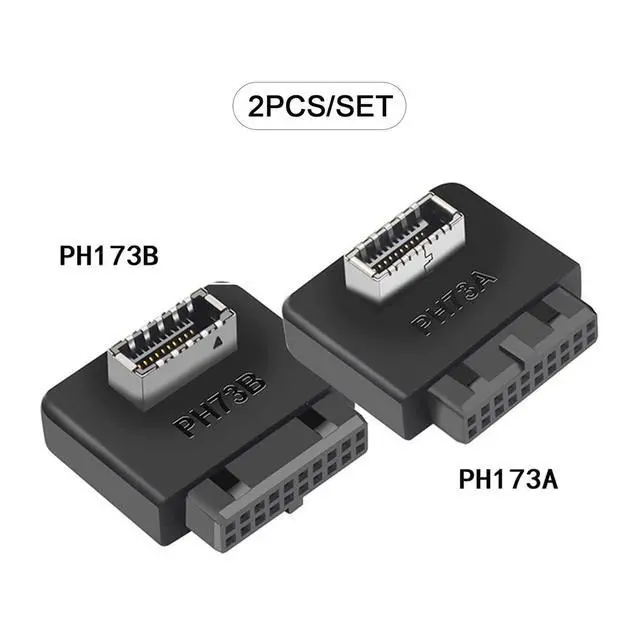 Alt view image 3 of 7 - 2pcs USB 3.1 Front Panel Socket Key-A Type-E to USB 3.0 20Pin Header Male Extension Adapter for Motherboard