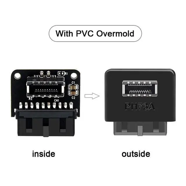 Alt view image 2 of 7 - 2pcs USB 3.1 Front Panel Socket Key-A Type-E to USB 3.0 20Pin Header Male Extension Adapter for Motherboard