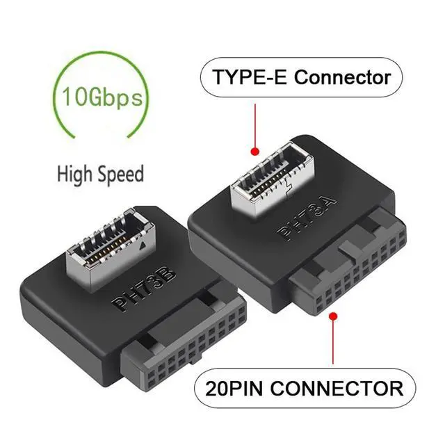Alt view image 4 of 7 - 2pcs USB 3.1 Front Panel Socket Key-A Type-E to USB 3.0 20Pin Header Male Extension Adapter for Motherboard