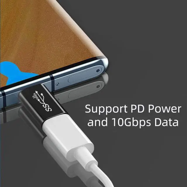 Alt view image 3 of 7 - 2pcs/lot Straight & Low Profile Angled USB 3.1 Type C Male to USB-C Female Power Data 10Gbps Adapter for NS Switch & Phone