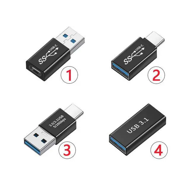 Alt view image 3 of 7 - 4pcs/lot USB 3.1 Type C Male Female to USB3.0 Type A Female OTG Data 10Gbps Adapter for Laptop & Phone