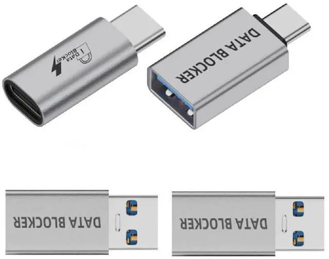 Main image of 4PCS USB Data Blocker Male to Female Type-A to USB-C Only for Power Charge Eliminate Data Risks During Charging Anti-Hacking Protection