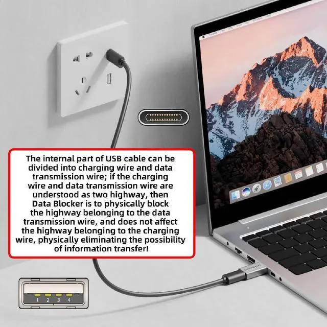 Alt view image 5 of 7 - 4PCS USB Data Blocker Male to Female Type-A to USB-C Only for Power Charge Eliminate Data Risks During Charging Anti-Hacking Protection