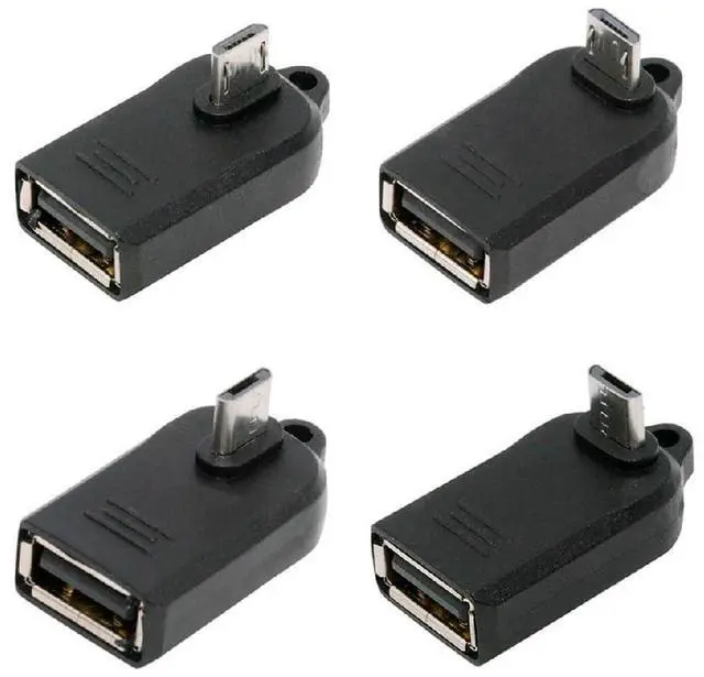 Main image of 4PCS On-The-Go USB to Mini USB OTG Adapter,Mini USB Male to USB 2.0 Female 90 Degree Angled Adapter for Keyboard/Mouse/Game Controller/Splitter/Flash Drive