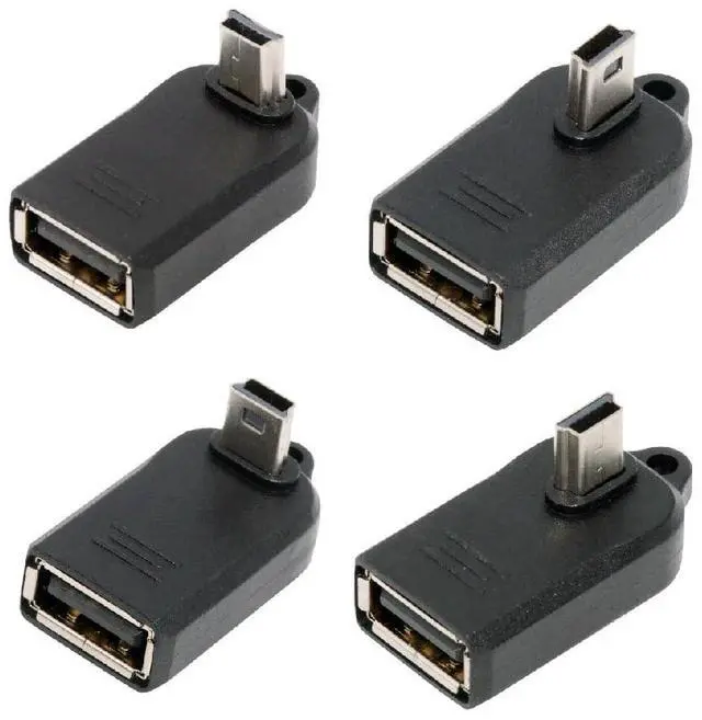 Main image of 4PCS On-The-Go USB to Micro USB OTG Adapter,Micro USB Male to USB 2.0 Female 90 Degree Angled Adapter for Keyboard/Mouse/Game Controller/Splitter/Flash Drive