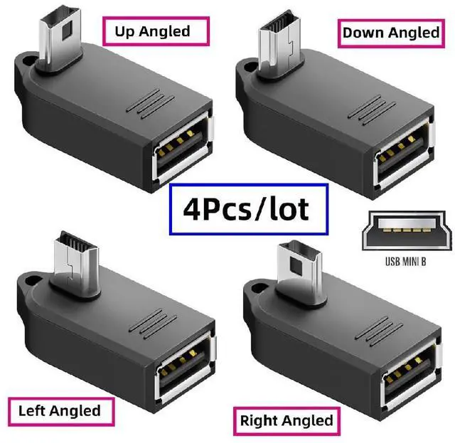 Alt view image 5 of 7 - 4PCS On-The-Go USB to Micro USB OTG Adapter,Micro USB Male to USB 2.0 Female 90 Degree Angled Adapter for Keyboard/Mouse/Game Controller/Splitter/Flash Drive
