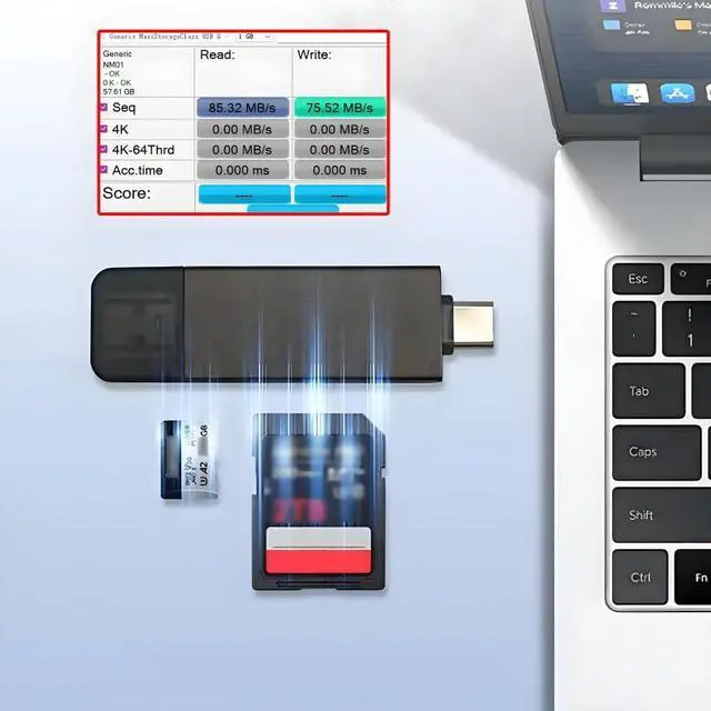 Alt view image 6 of 6 - USB 3.0 5Gbps & Type-C to 2-in-1 TF T-Flash Card & SD Card Reader Writer for Camera & Laptop & Tablet & Mate Serial Phone