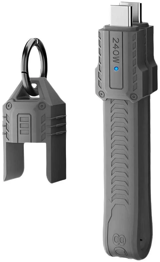 Main image of 240W 80Gbps Flat Slim FPC Cable USB5.0 16K@30hz 8K@60Hz 5K Lanyard Strap Chain Grey Compatible with USB4.0 Thunderbolt3/4/5