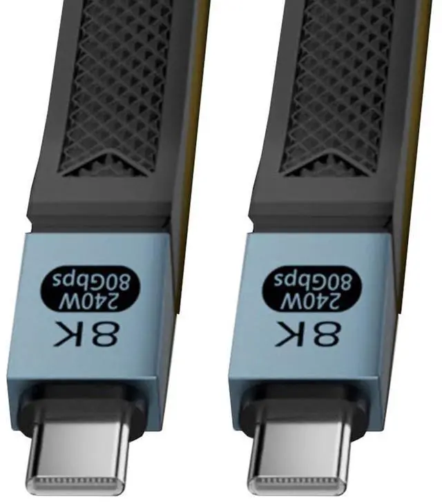 Main image of 80Gbps 240W USB 5.0 Male to Male Flat Version with E-Mark Chip FPC Ribbon Cable 13CM Black