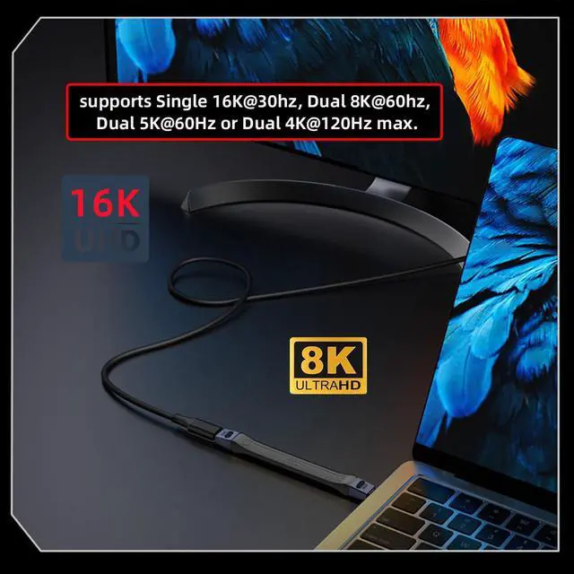 Alt view image 6 of 7 - 80Gbps 240W USB 5.0 Male to Male Flat Version with E-Mark Chip FPC Ribbon Cable 13CM Black
