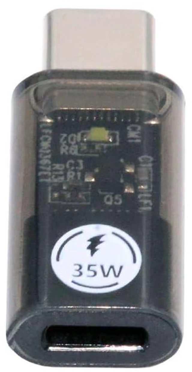 Main image of 480Mbps Type C USB-C Male Transparent LED to 8P Female 35W Power Data Adapter Compatible with iPhone15 & Android & Tablet