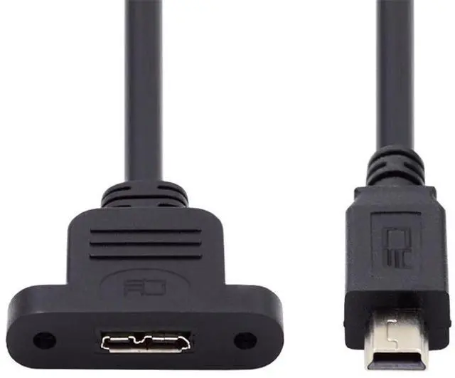 Main image of 480Mbps 5Pin Mini USB 2.0 Male to Micro USB 3.0 Type-B Female Screw Mount Type Extension Cable 50cm