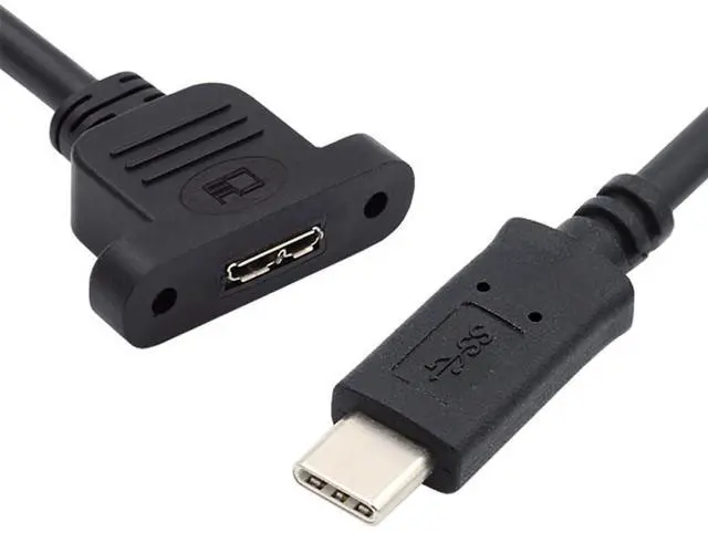 Main image of 5Gbps USB 3.0 Type C Male to Micro USB 3.0 Female Type-B Screw Mount Type Extension Cable 50CM