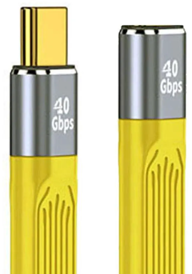 Main image of Yellow USB4 Extension Cable Slim Flat Male to Female 40Gbps with 100W Charging and 8K@60Hz USB4.0