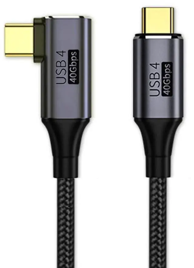 Alt view image 7 of 7 - 40Gbps Angled USB4 Cable with 100W Charging and 8K@60Hz 5K@60Hz USB4.0 Compatible with Thunderbolt3/4 120cm
