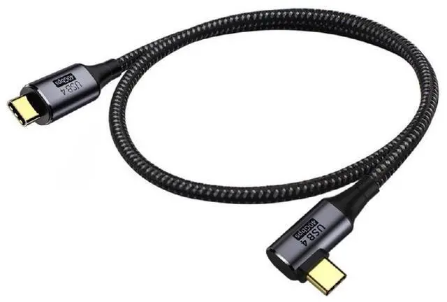 Main image of 40Gbps Angled USB4 Cable with 100W Charging and 8K@60Hz 5K@60Hz USB4.0 Compatible with Thunderbolt3/4 120cm