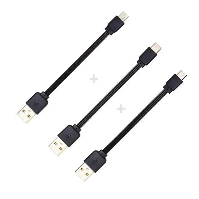 Alt view image 3 of 7 - 3pcs/lot USB 2.0 Type-A to Mini Micro USB Type-C Male Data Flat Slim FPC Cable for FPV & Disk & Phone 13cm