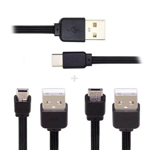 Alt view image 5 of 7 - 3pcs/lot USB 2.0 Type-A to Mini Micro USB Type-C Male Data Flat Slim FPC Cable for FPV & Disk & Phone 13cm