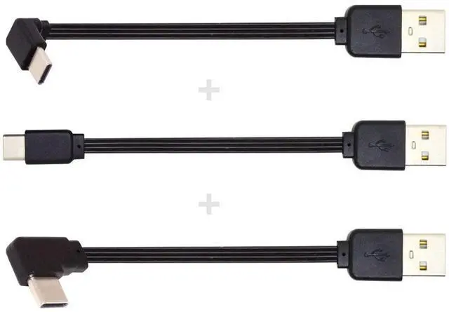 Alt view image 7 of 7 - 3pcs/lot USB 2.0 Type-A Male to USB-C Type-C Male Angled Data Flat Slim FPC Cable for FPV & Disk & Phone 13cm