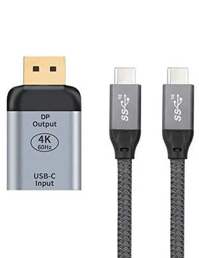 Alt view image 3 of 7 - chenyang USB-C Type C Female Source to Displayport DP Sink HDTV Adapter 4K 60hz 1080p for Tablet & Phone & Laptop 10Gbps 100W Cable