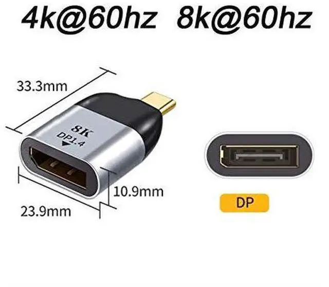 Alt view image 4 of 4 - USB-C Type C to Displayport Monitor Converter Adapter 4K 2K 60hz for Tablet & Phone & Laptop