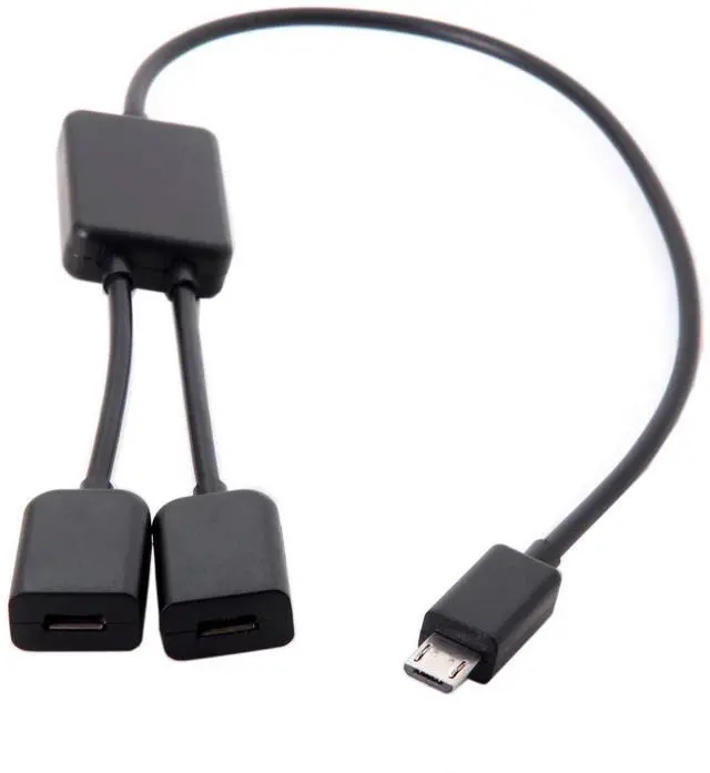 Alt view image 3 of 6 - Micro USB to Dual Ports Micro USB Female Hub Cable for Laptop PC & Mouse & Flash Disk
