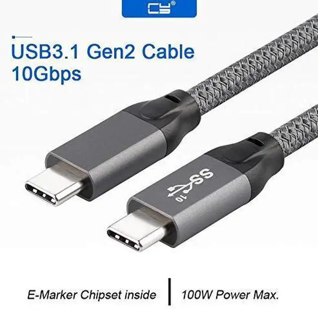 Alt view image 4 of 7 - 10Gbps USB-C USB 3.1 Type C Gen2 Male to Male Data Video 100W Cable with E-Marker for Tablet & Phone & Laptop 1M