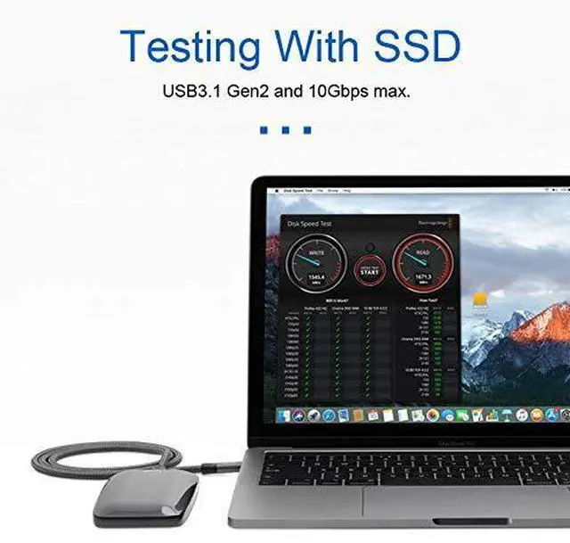 Alt view image 6 of 7 - 10Gbps USB-C USB 3.1 Type C Gen2 Male to Male Data Video 100W Cable with E-Marker for Tablet & Phone & Laptop 1M