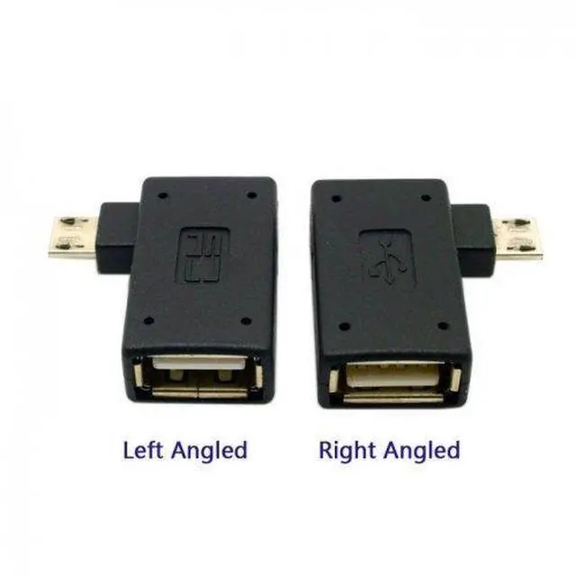 Alt view image 7 of 7 - 2pcs 90 Degree Left & Right Angled Micro USB 2.0 OTG Host Adapter with USB Power for Cell Phone & Tablet